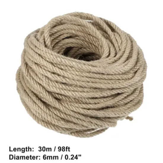 Unique Bargains Cat Natural Sisal Rope for Scratching Post Tree Replacement 98ft Yellow 1 Pc image {5}