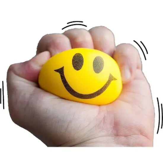 Neliblu 2.5" Be Happy Neon Colored Smile Funny Face Stress Ball, 12-Pack image {2}