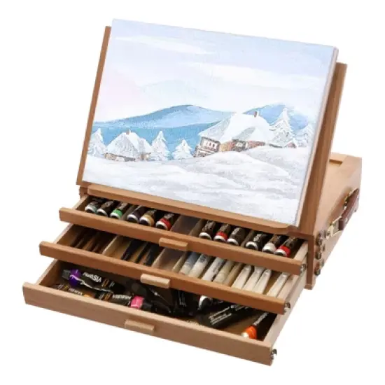 YIYIBYUS Adjustable Storage Box Easel, Painting Board Stand with Drawers image {1}