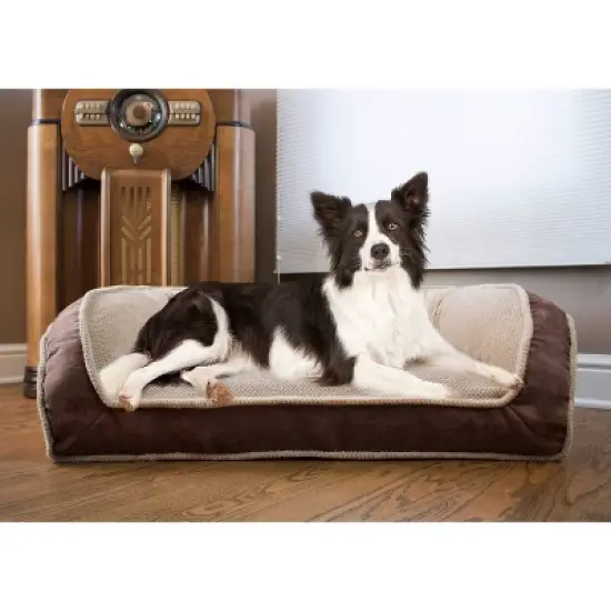 Arlee Home Fashions Orthopedic Rectangle Bolster Sofa and Couch  Style Dog Bed - Charcoal - 35x22 image {5}