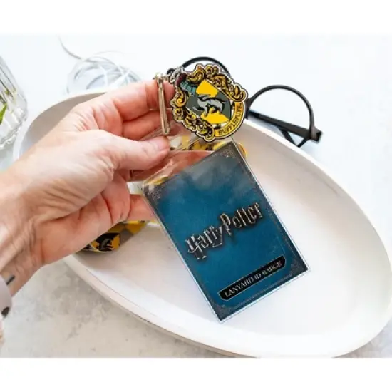 Silver Buffalo Harry Potter Hufflepuff 22-Inch Lanyard With ID Badge Holder And Logo Charm image {4}