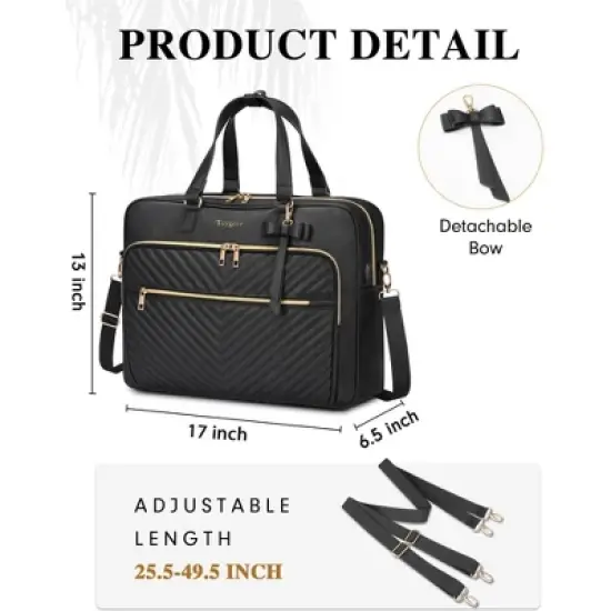 Laptop Bag for Women, Large Convertible Quilted Briefcase Backpack with USB Port, Waterproof Leather Work Tote Bags, image {6}