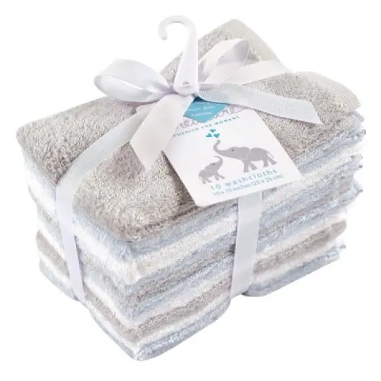 Little Treasure Baby Boy Rayon from Bamboo Luxurious Washcloths, Light Blue Gray, One Size image {1}
