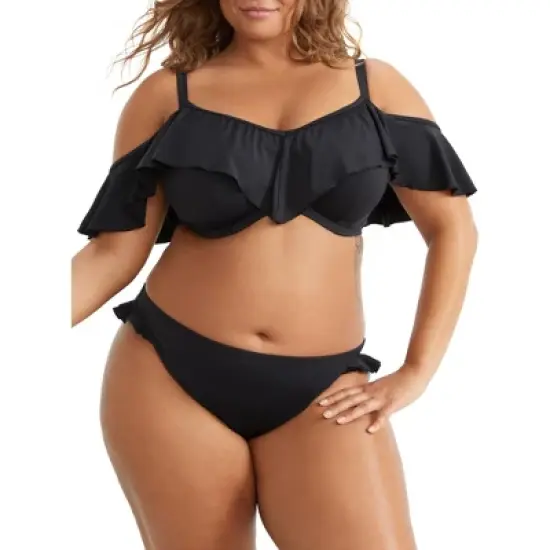 Elomi Women's Plus Size Plain Sailing Ruffle Underwire Bikini Top - ES7283 image {17}