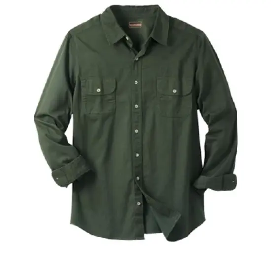 Boulder Creek by KingSize Men's Big & Tall  Long Sleeve Denim and Twill Shirt image {6}