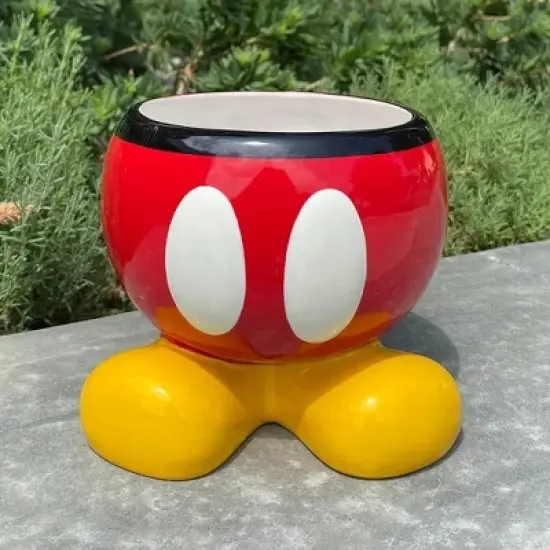 Disney 7" Wide Mickey Mouse Ceramic Indoor Outdoor Planter Pot Multicolor image {3}