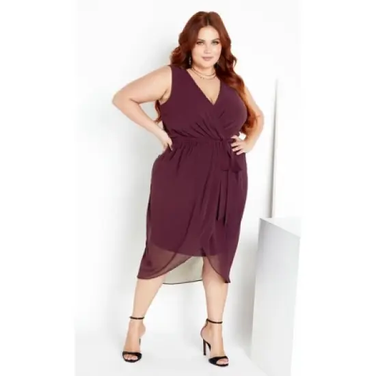 Women's Plus Size Sexy Tie Dress - spiced plum | CITY CHIC image {5}