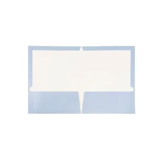 JAM Paper Laminated Two-Pocket Glossy Presentation Folders Baby Blue 31225346A image {1}