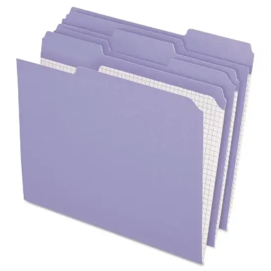 Pendaflex Reinforced Top Tab File Folders 1/3 Cut Letter Lavender 100/Box R15213LAV image {3}