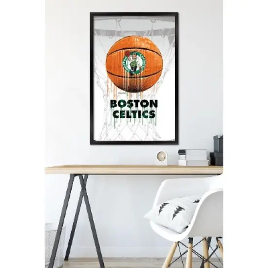 Trends International NBA Boston Celtics - Drip Ball 20 Framed Wall Poster Prints image {5}