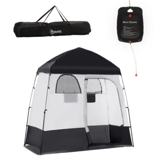 DSVIMOY Shower Tent, Pop Up Privacy Shelter for Camping, Dressing Changing Room, Portable Instant Outdoor Shower Tent, Black, 86.6"*49.2"*90.5" image {5}