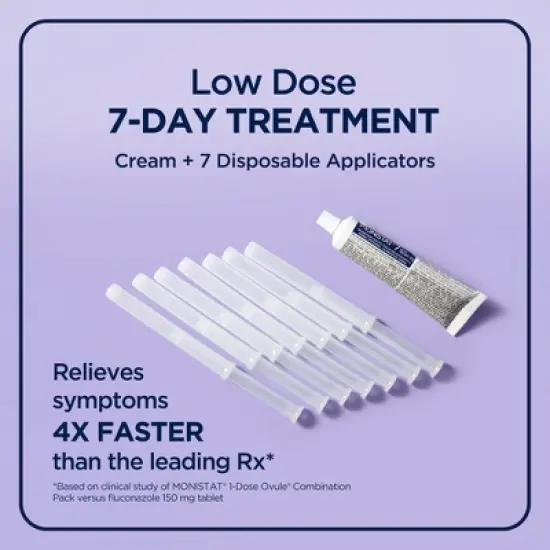 Monistat 7-Dose Yeast Infection Treatment 7 Disposable Applicators & 1 Cream Tube image {3}