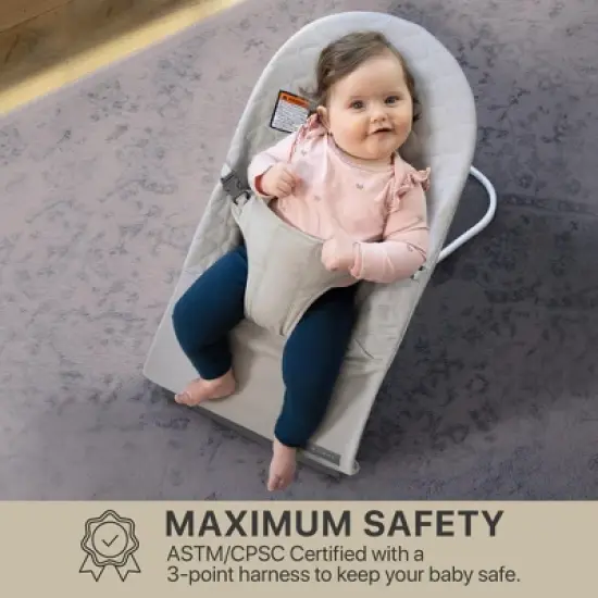 Evrloop Organic Baby Bouncer - Mist Grey image {3}