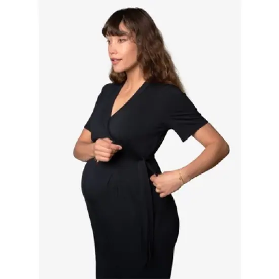Ingrid & Isabel Maternity Short Sleeve Knit Jumpsuit image {3}