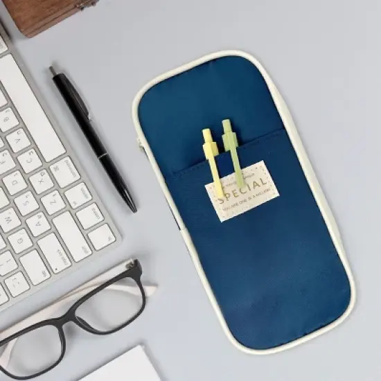 Wrapables Large Capacity Pencil Case, Expandable Pencil Pouch with Silent Retractable Gel Pen Set image {4}