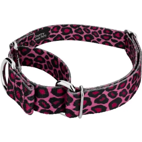 Country Brook Petz - Pink Leopard Martingale Dog Collar image {1}