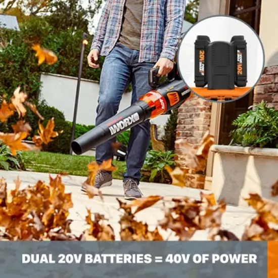 Worx WG584.9 40V Power Share TURBINE Cordless Leaf Blower with Brushless Motor (TOOL ONLY) image {4}