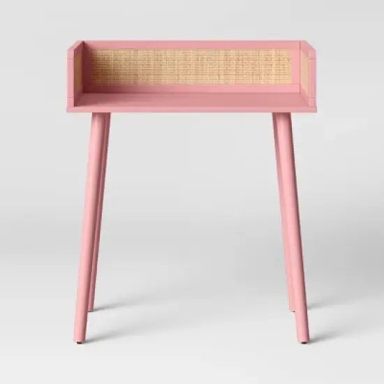 Rattan and Wood Kids' Desk Pink - Pillowfort&trade; image {2}