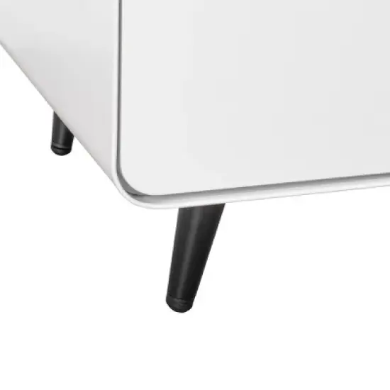 LIVAREEmlen Modern Night Stand Storage Cabinet for Living Room Bedroom, Steel Cabinet with 2 Drawers,Bedside Furniture, circular handle image {4}