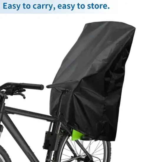 Unique Bargains Child Bike Seat Rain Cover Waterproof Canopy 210D Oxford Black image {5}