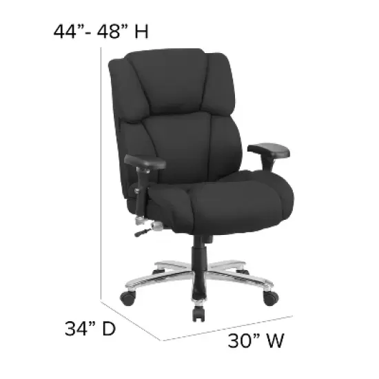 Flash Furniture HERCULES Series 24/7 Intensive Use Big & Tall 400 lb. Rated Executive Swivel Ergonomic Office Chair with Lumbar Knob and Tufted Headrest & Back image {3}