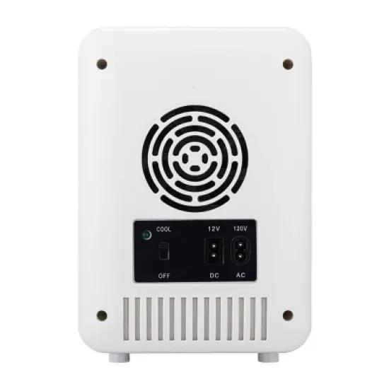 Frigidaire Gallery 9 Can Beauty Lighted Mirror Fridge - White: Countertop Beverage Refrigerator, Thermoelectric Cooling image {3}