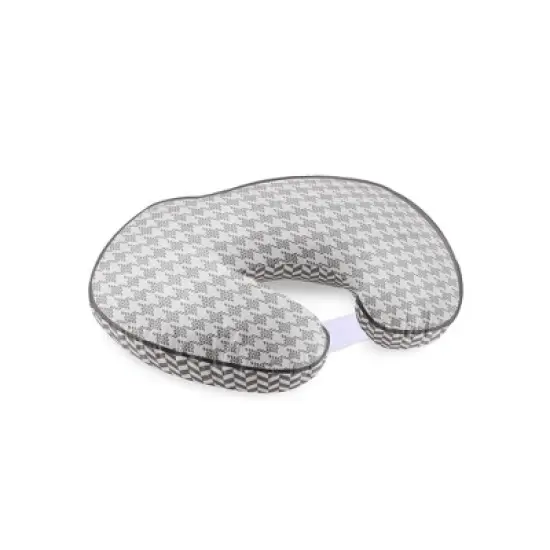 Bacati - 3 pc Houndstooth/Herringbone Gray Muslin Hugster Feeding & Infant Support Nursing Pillow with 2 removable zippered covers  image {5}