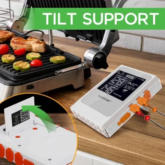 NutriChef NCWIRBBQ007 WiFi Smart BBQ Grill Thermometer with Digital Display image {6}