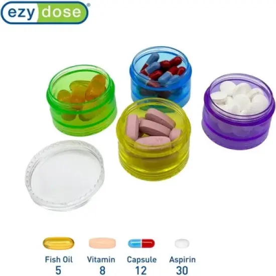 Ezy Dose 7-Day Stackable Pill Reminder Multicolor image {3}