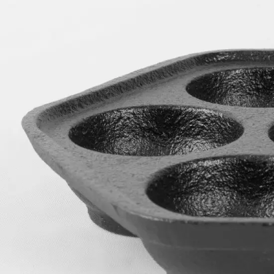 Commercial Chef Cast Iron Danish Aebleskiver Pan, Preseasoned Cast Iron Cookware for Pancake Puffs, Makes 7 Pancake Balls  image {2}