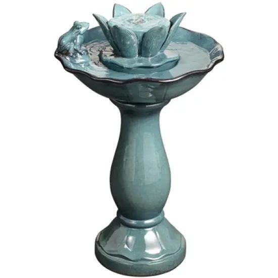John Timberland Pleasant Pond Modern Bubbler Lotus Flower Outdoor Floor Water Fountain 25 1/4" for Yard Garden Patio Deck Porch House Exterior image {7}