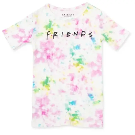 FRIENDS Girls Pajama Shirt and Shorts Sleep Set Little Kid to Big Kid image {2}