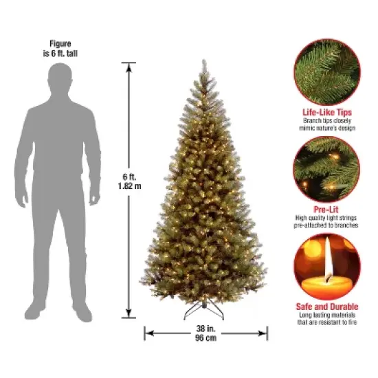 Prelit Slim Aspen Spruce Artificial Christmas Tree Clear Lights - National Tree Company image {4}