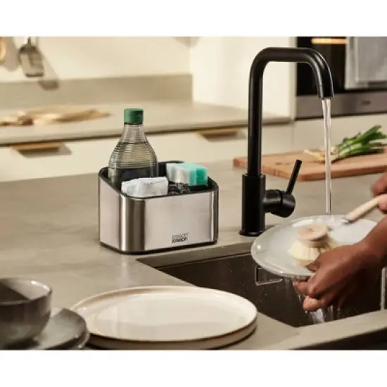 Joseph Joseph Surface Tiered Stainless Steel Sink Tidy: Kitchen Sink Organizer & Sponge Holder Caddy, Hand Wash image {2}