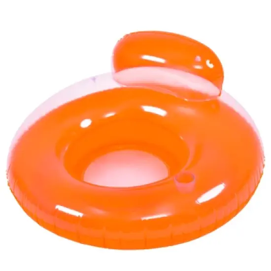 Pool Central 46.5" Orange Inflatable Inner Tube Pool Float with Backrest image {1}