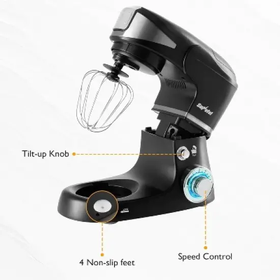 Heynemo 3-in-1 Multifunctional Stand Mixer,400W Kitchen Electric Mixer with 6 Speeds, Tilt-Head, 6.5QT Dough Mixer Machine, Dough Hook, Beater, Whisk image {5}