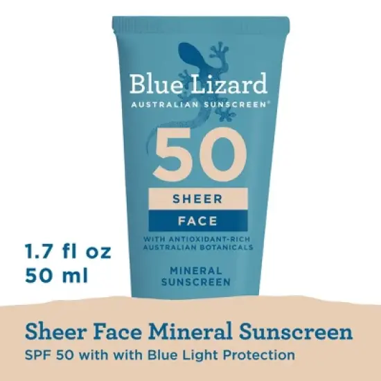 Blue Lizard Sheer Face Mineral Sunscreen Lotion - SPF 50 - 1.7 fl oz image {9}