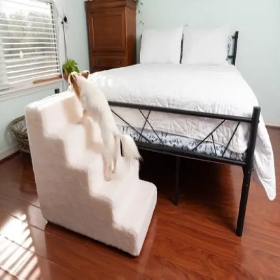 Best Pet Supplies CertiPUR Certified Foam Pet Steps for Small Dogs and Cats, Portable Stairs for Couch Sofa and Beds - 3-Steps (18" x 15" x 13.5") image {2}