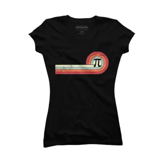 Junior's Design By Humans Retro Vintage Pi Day Math Circle By TaiHan T-Shirt image {2}