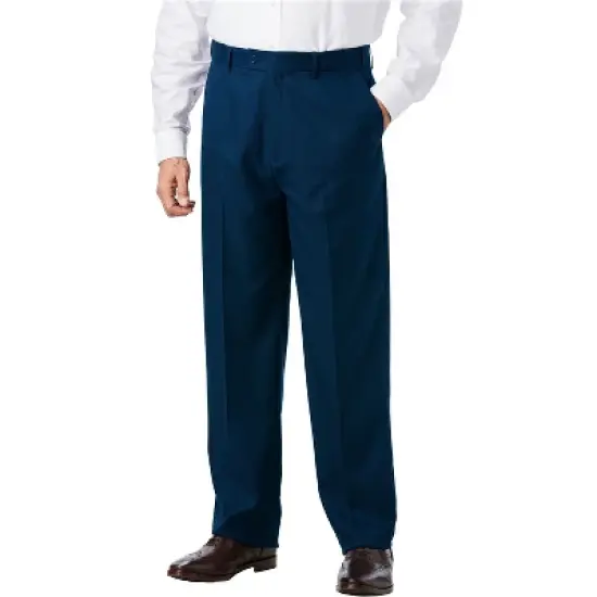 KS Signature by KingSize Men's Big & Tall  Easy Movement Plain Front Expandable Suit Separate Dress Pants image {5}