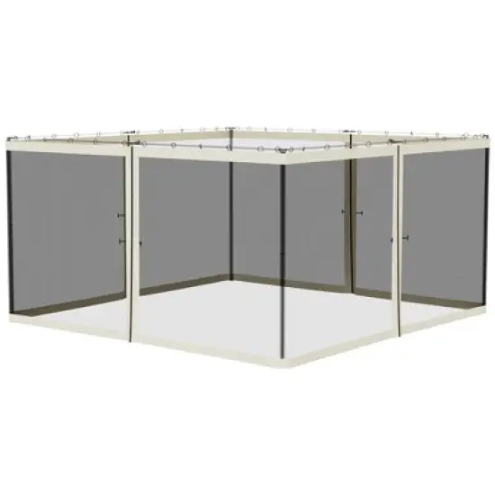 Outsunny Universal Replacement Mesh Sidewall Netting for Patio Gazebos and Canopy Tents with Zippers, (Sidewall Only) image {7}