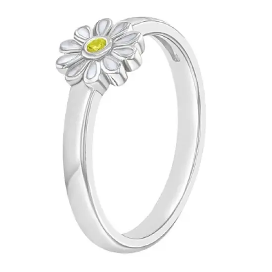 Girl's CZ Daisy Sterling Silver Ring - In Season Jewelry image {2}