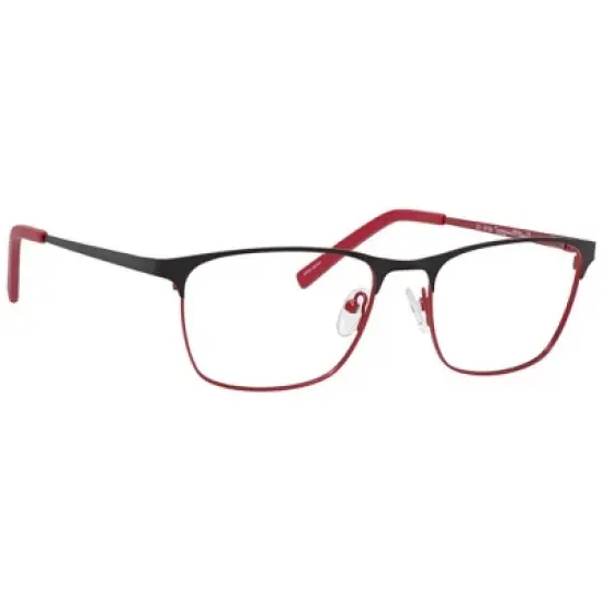 Ernest Hemingway H4818 Unisex Oval Frame Eyeglasses in Black/Red 54 mm image {1}