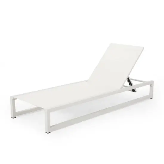 Modesta Patio Aluminum Chaise Lounge with Mesh Seating - Christopher Knight Home image {7}
