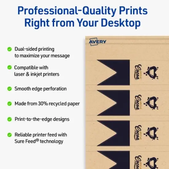 Avery Banner Rectangle Flag Tags, 1" x 3", Kraft Brown, 160 Total image {1}