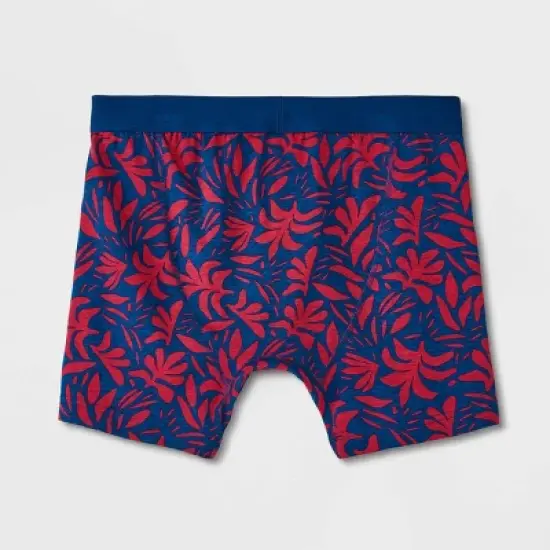 Men's Floral Print Boxer Briefs 2pk - Goodfellow & Co&trade; Blue/Red image {2}