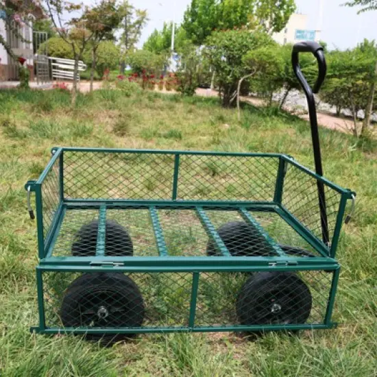 Solid wheels Tools cart Wagon Cart Garden cart trucks make it easier to transport firewood image {3}