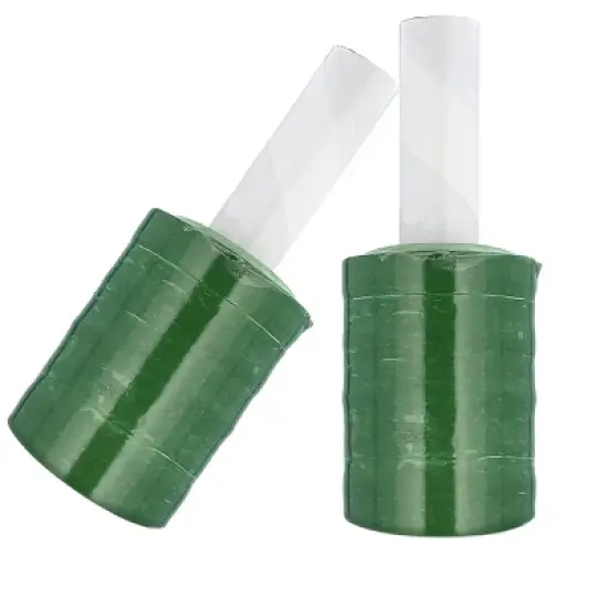 PSBM 12 Rolls Opaque Green 5" x 1000 Ft. Mini Extended Core Pallet Stretch Wrap 80 Ga image {1}