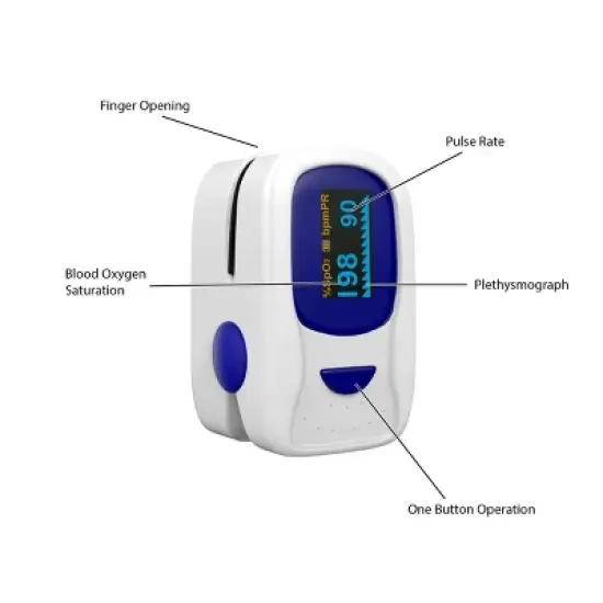 Bluestone Portable Finger Pulse Oximeter with Case image {2}