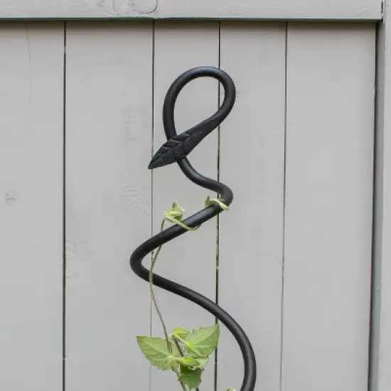 42" Tall Iron Soirak Trellis Gardening Tool Black Powder Coat Finish - Achla Designs image {4}